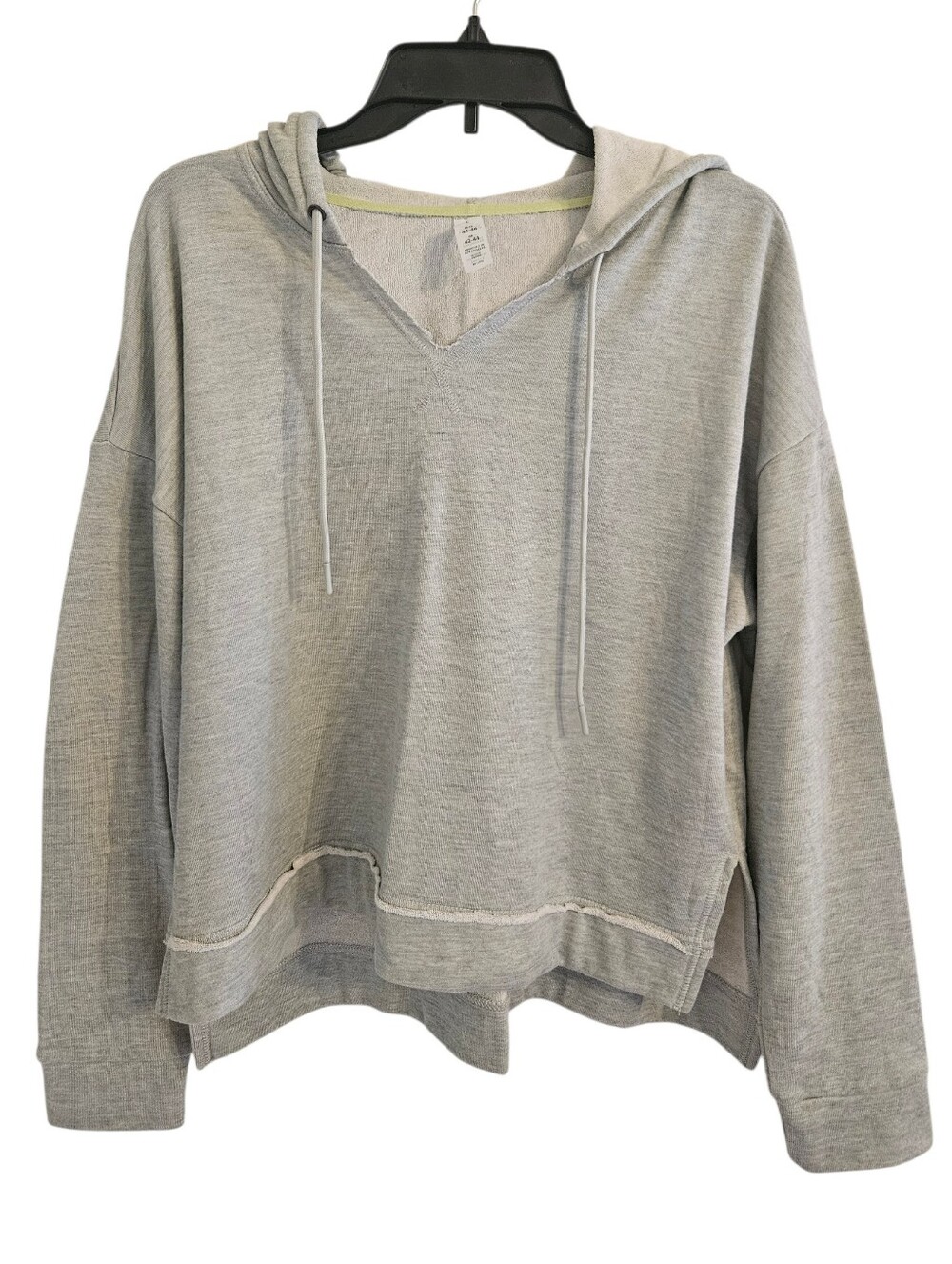 Balance Collection Light Gray-Green Hooded Terry Sweatshirt Sz L